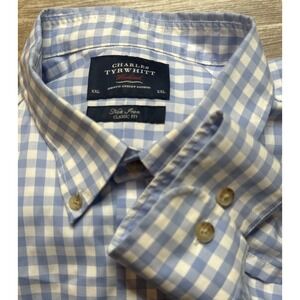 Charles Tyrwhitt Weekend Button Up Shirt Mens XXL Non Iron Classic Fit Check